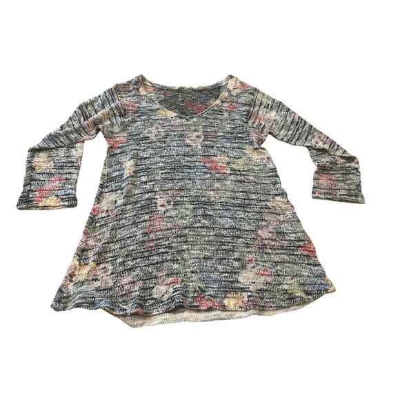 Soft Surroundings Botanique Floral Stripe Knitted Lightweight Sweater Size XS - Picture 1 of 6